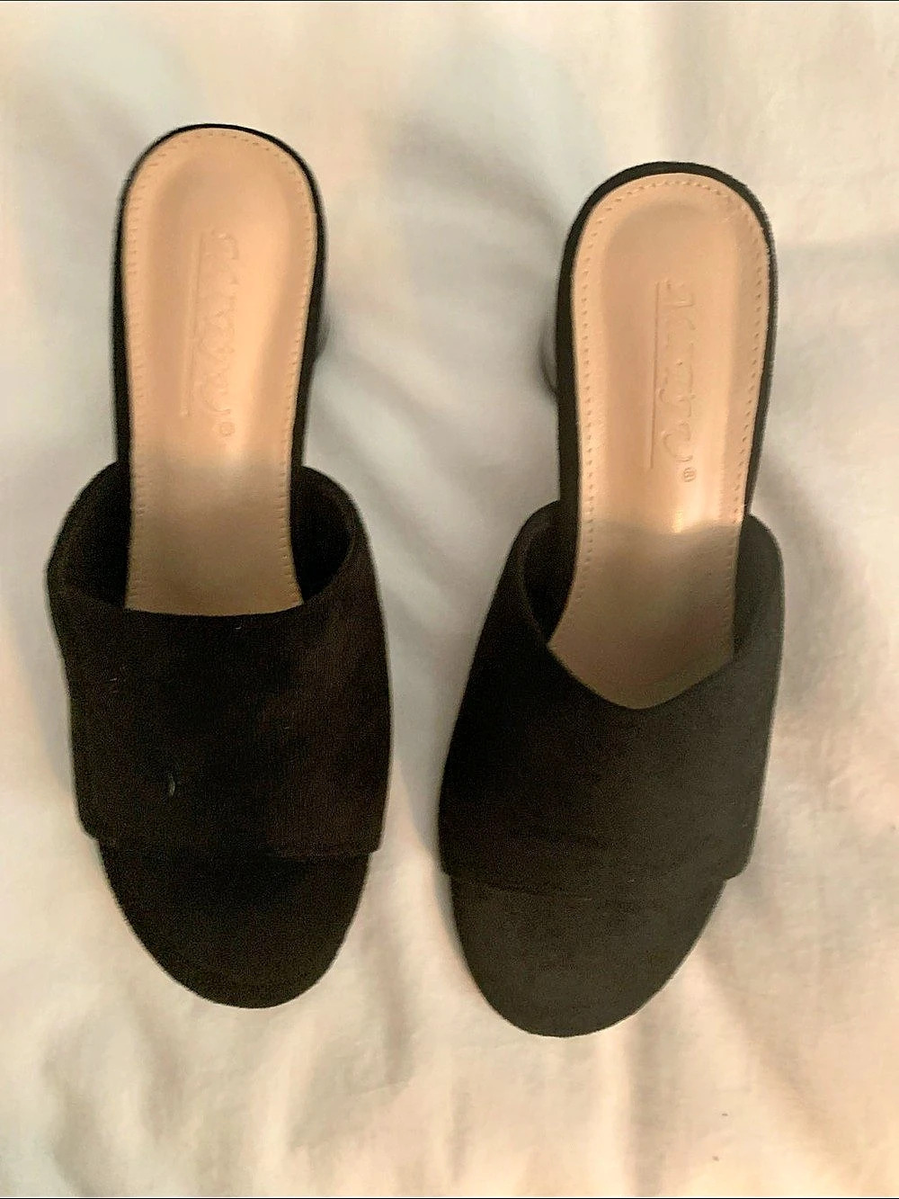 Black Block Acrylic Heel Mules New